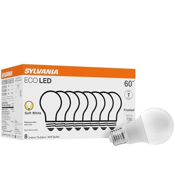 SYLVANIA ECO LED A19 Light Bulb, 60W Equivalent, Pack of 24, Daylight (5000k) - Picture 7 of 7
